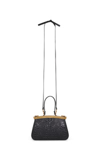 Vintage No.2 Bag in Black Crocodile Leather