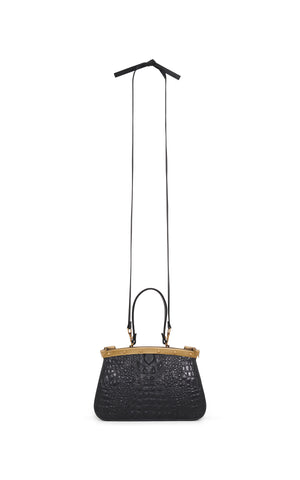 Vintage No.2 Bag in Black Crocodile Leather