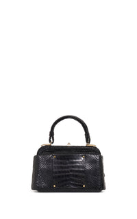 Vintage No.7 Bag in Black Snakeskin & Crocodile Leather