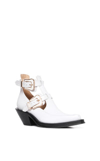 Castro Ankle Boot in Pearlized White Leather