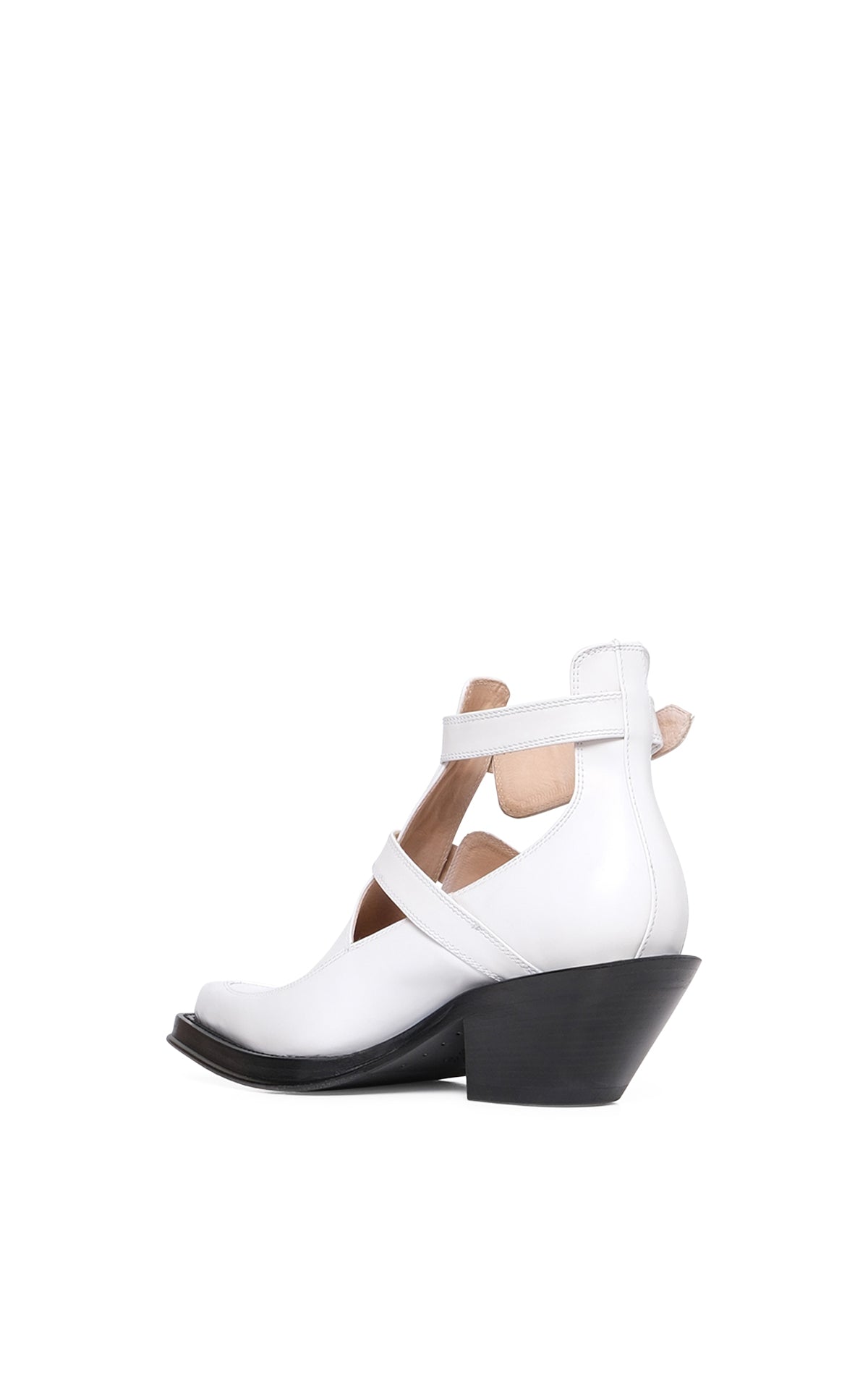 Castro Ankle Boot in Pearlized White Leather