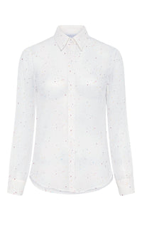 Henri Blouse in Ivory Multi Speckle Silk Georgette