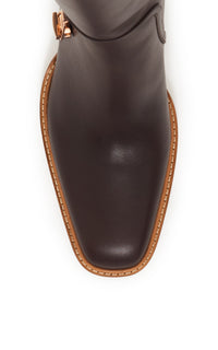 Nina Clasp Tall Boot in Dark Chocolate Leather