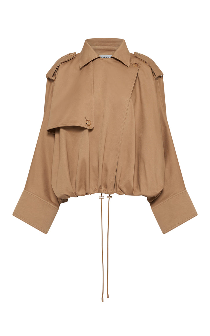 Hunt Oversized Jacket in Camel Sea Island Cotton Twill