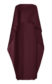 Hunter Dress in Deep Bordeaux Cashmere with Winter Silk