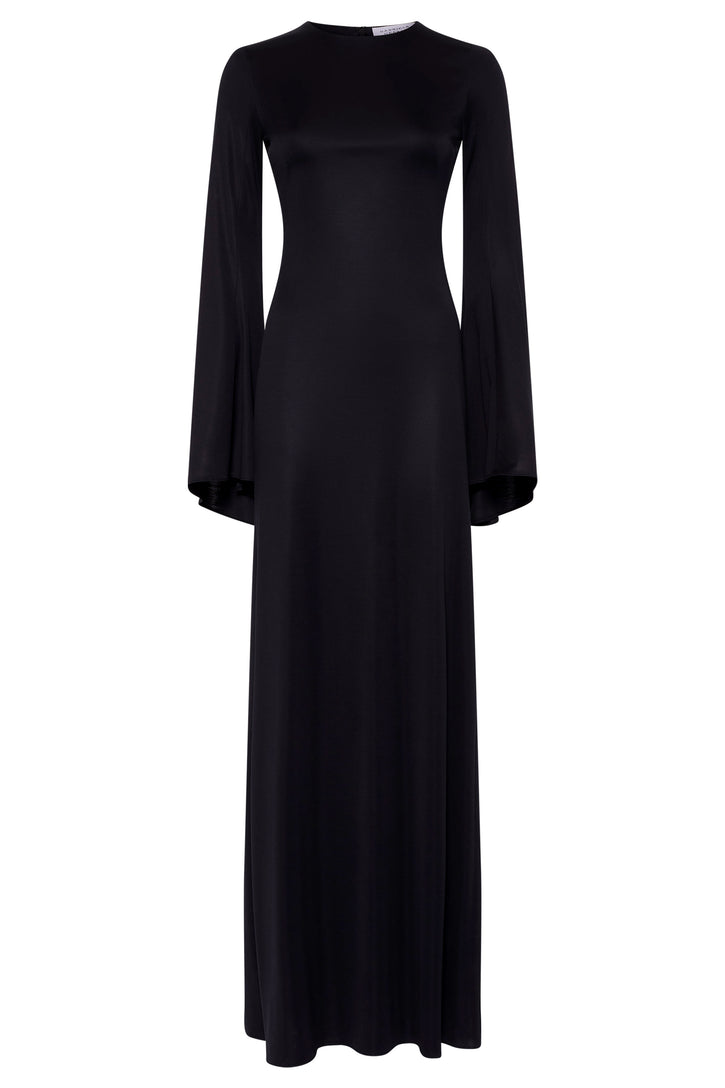 Imara Maxi Dress in Black Silk Jersey