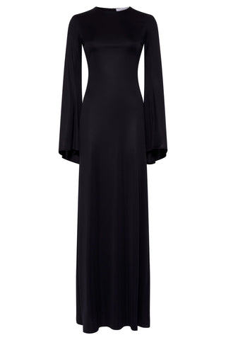 Imara Maxi Dress in Black Silk Jersey