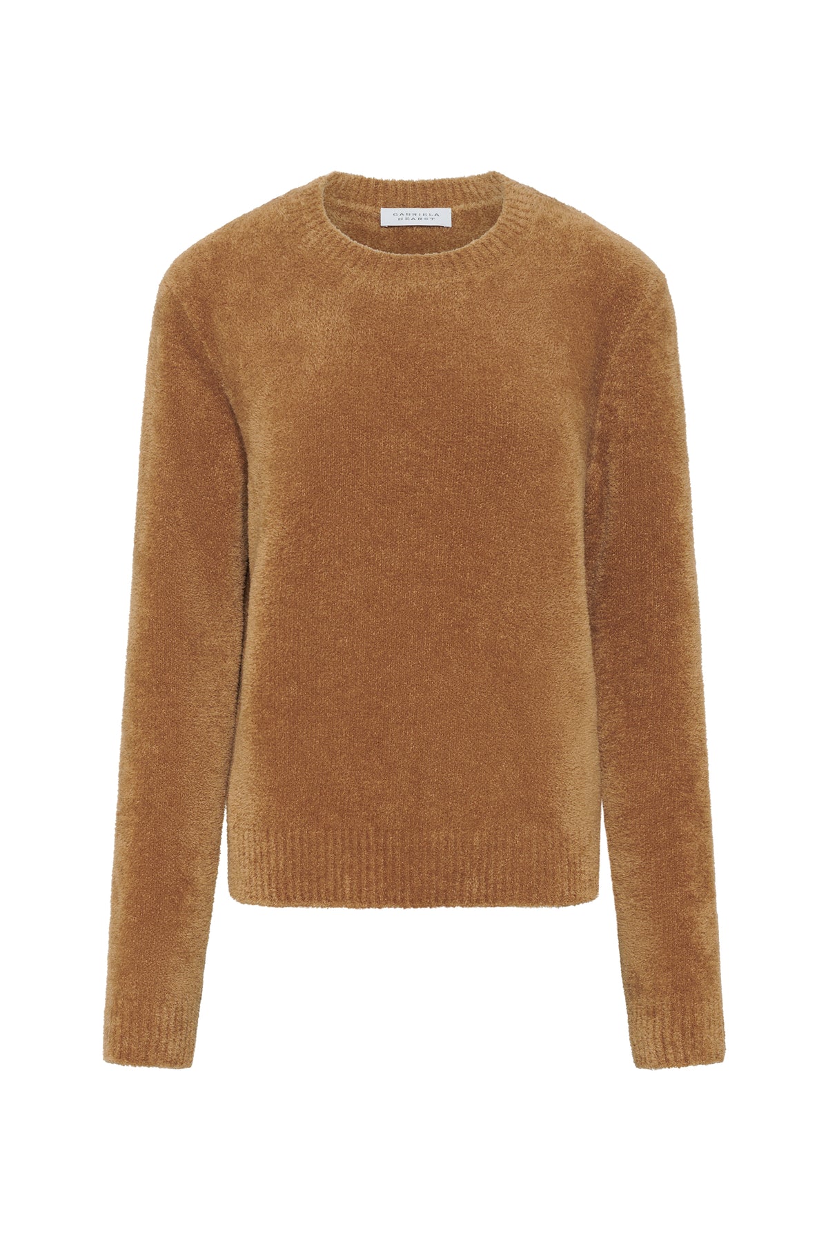 Imber Knit Crewneck Sweater in Mid Camel Silk