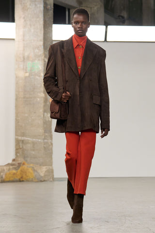 Ezra Bootcut Cropped Jean in Antelope Orange Recycled Cotton Denim