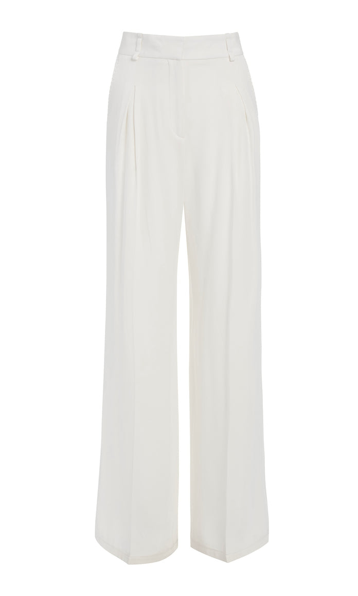 Maura Pant in Ivory Silk Crepe