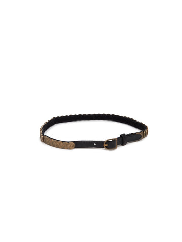 Skinny Coin Belt in Black Leather