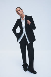 Angela Blazer in Black Cotton Twill