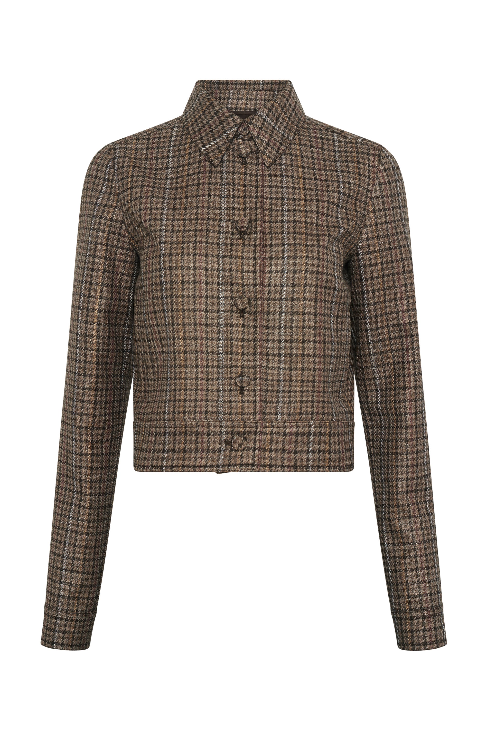 Thereza Jacket in Camel Multi Wool Silk Houndstooth – Gabriela Hearst
