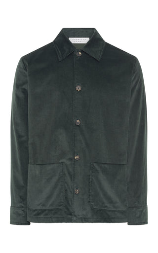 English Green Cotton Corduroy Chore Jacket - Flat Lay | Gabriela Hearst