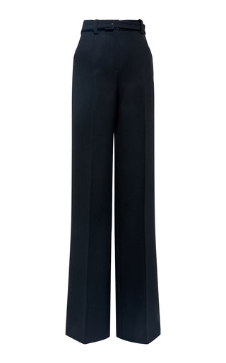 Norman Wide-leg Pant in Black Recycled Virgin Wool