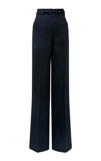 Norman Wide-leg Pant in Black Recycled Virgin Wool