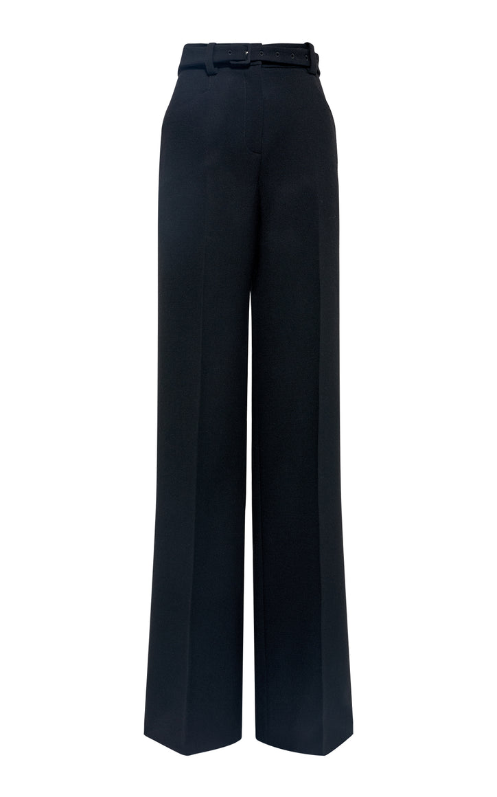 Norman Wide-leg Pant in Black Recycled Virgin Wool