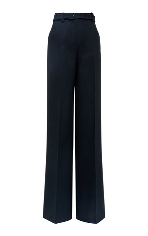 Norman Wide-leg Pant in Black Recycled Virgin Wool