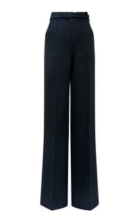 Norman Wide-Leg Pant in Black Recycled Virgin Wool