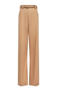 Norman Wide-Leg Pant in Camel Sea Island Cotton Twill