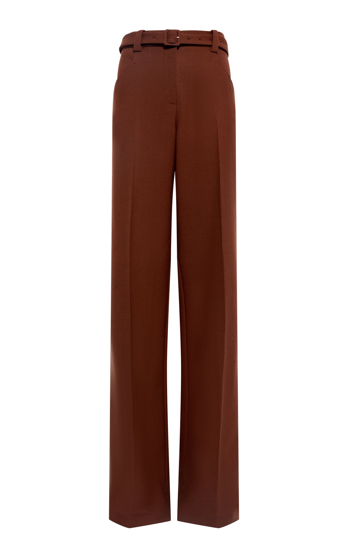 パンツ GABRIELA HEARST NORMAN PANTS Norman Wide-Leg Pant in Cognac Recycled Virgin Wool