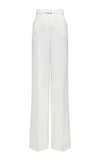 Ivory Virgin Wool Wide-Leg Pants - Front View | Gabriela Hearst