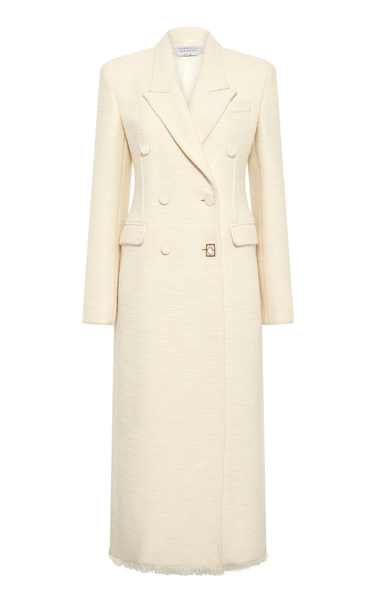 Julien Coat in Ivory Recycled Wool Silk Cashmere