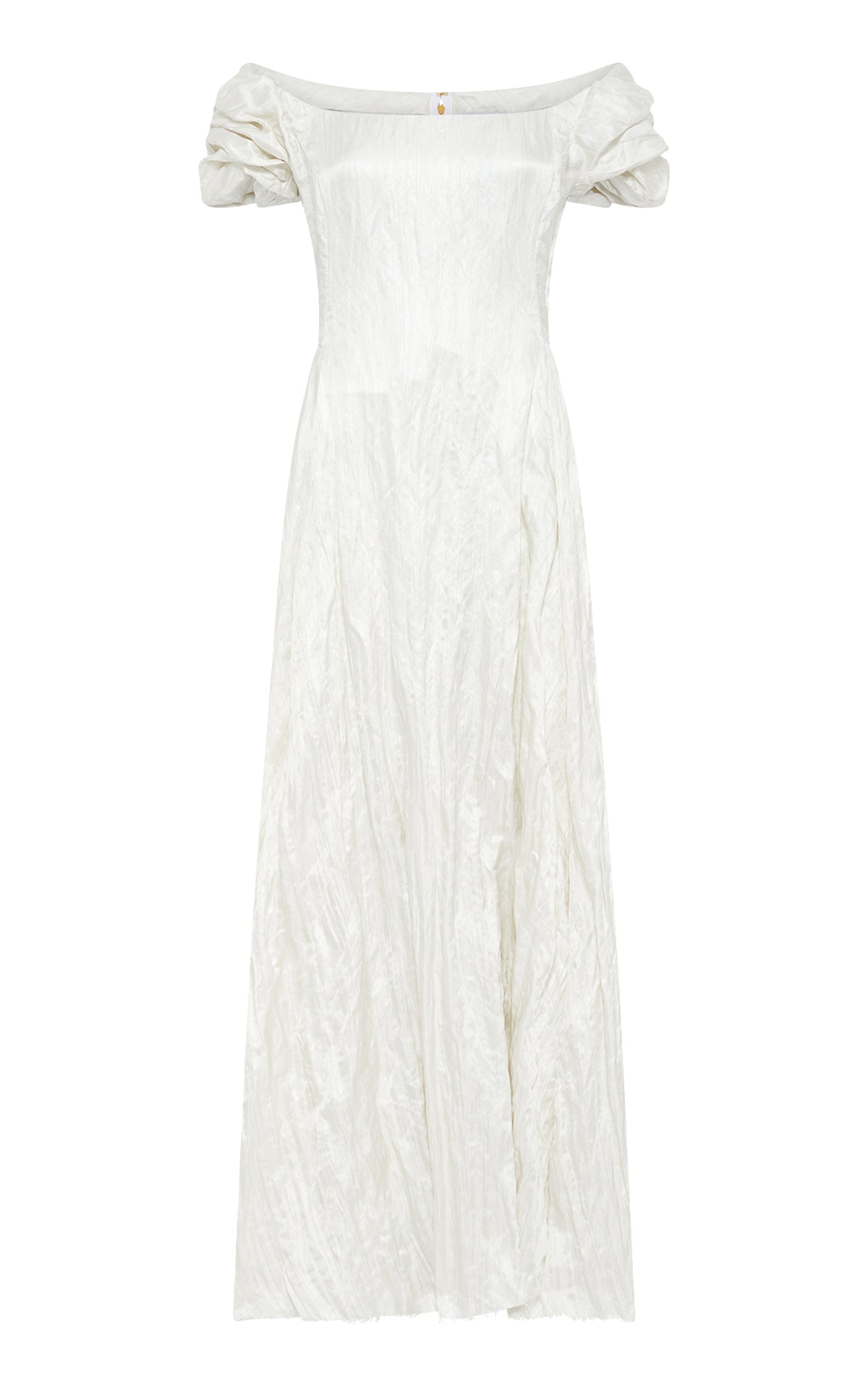 「GABRIELA HEARST」ウール&カシミヤ混 スカート Juniper Maxi Dress in Ivory Metallic Crinkled Silk