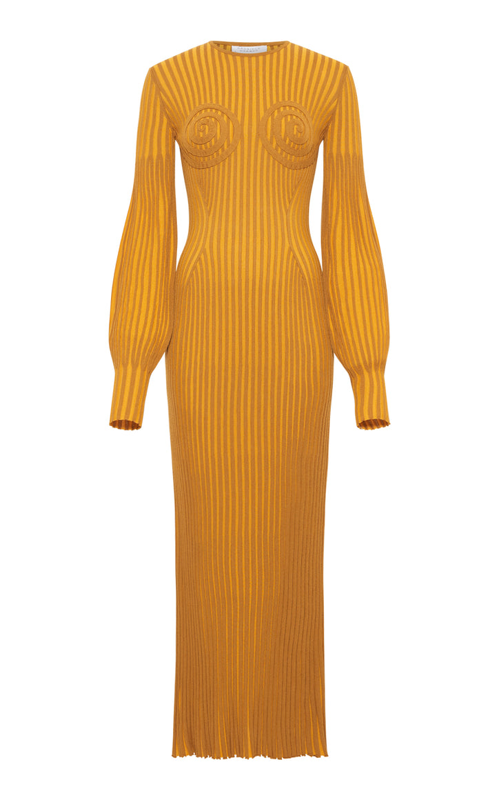 Karina Dress in Yellow Ochre/Golden Birch Merino Wool