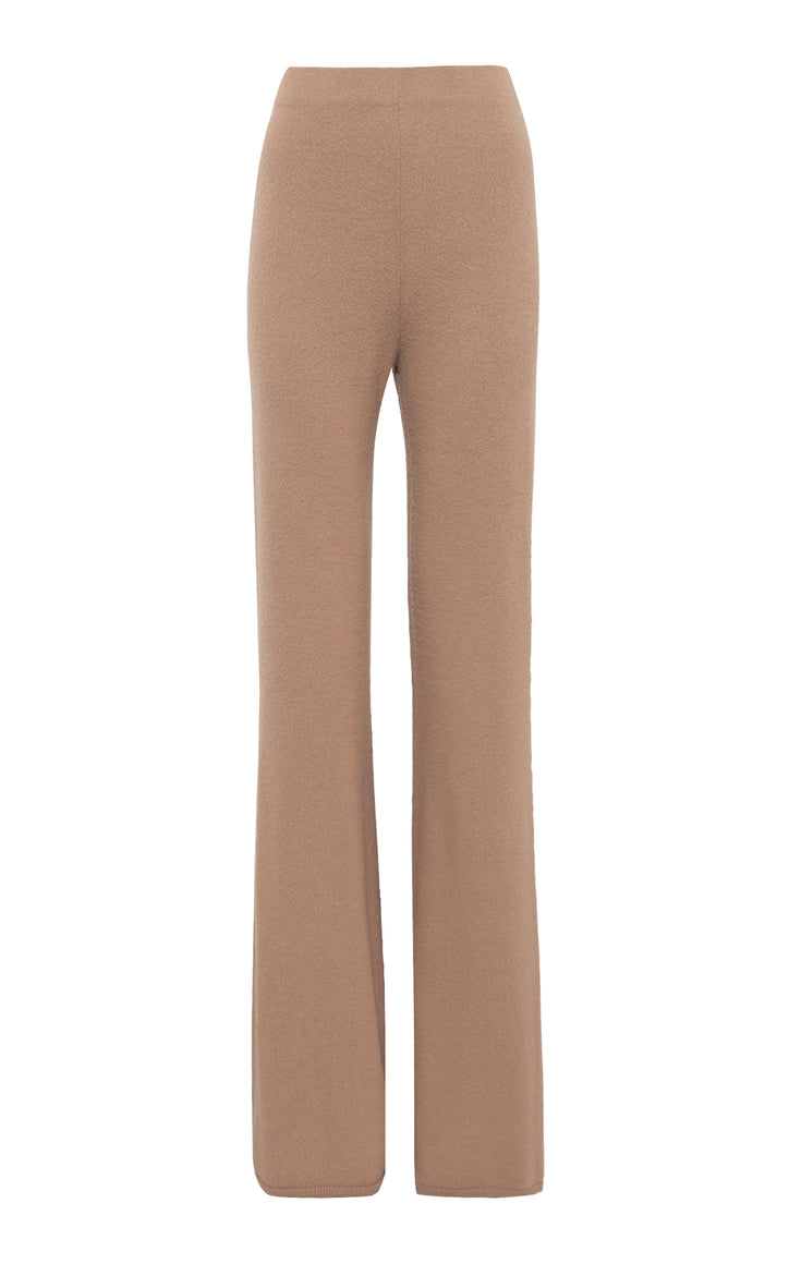 Kaulike Knit Pants in Camel Brushed Cashmere