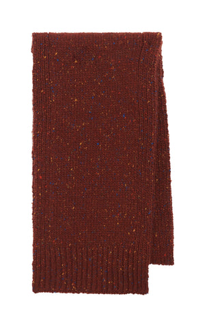 Fokestone Scarf in Burnt Sienna Multi Speckle Aran Cashmere