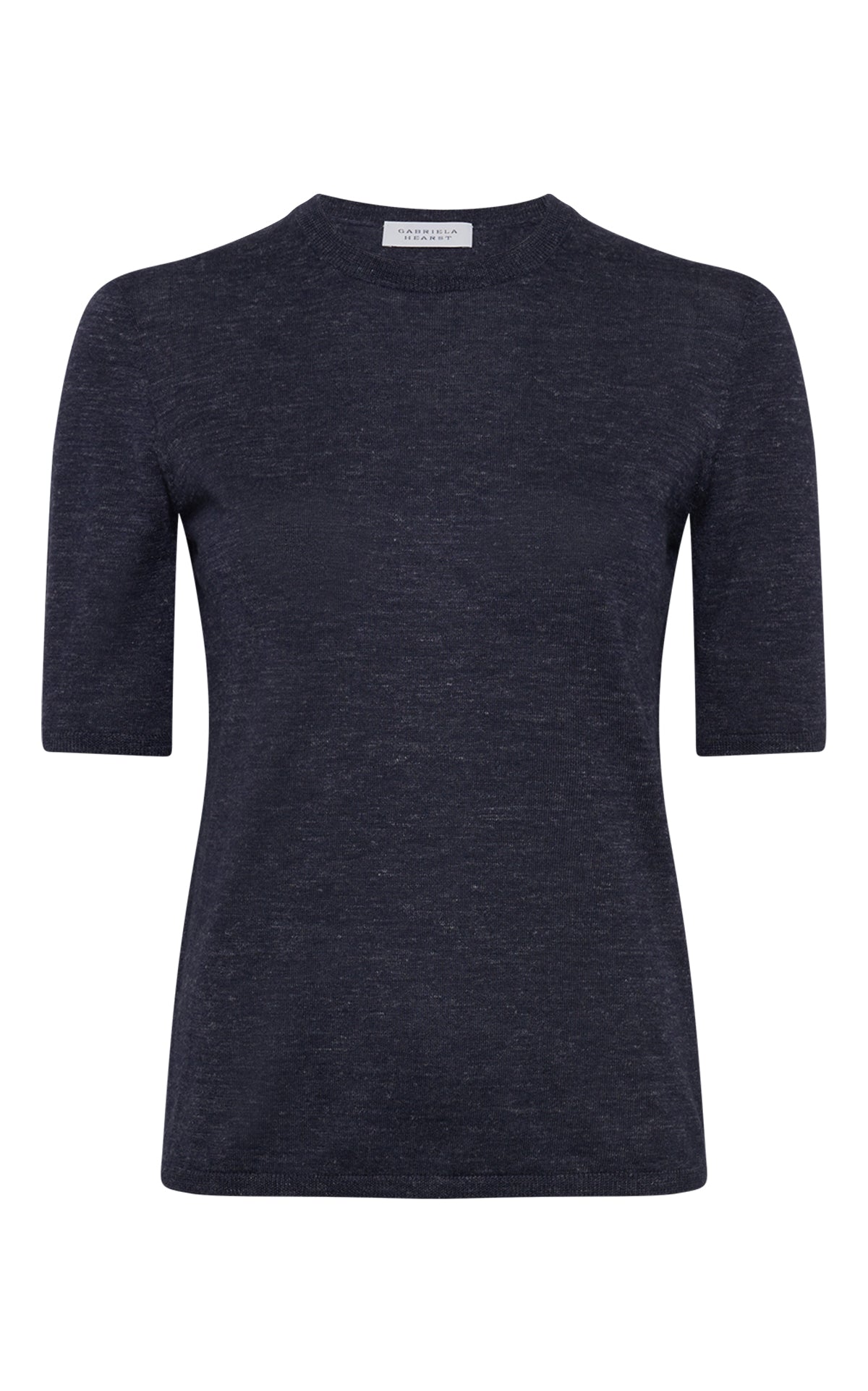 Chryse Knit T-Shirt in Electric Navy Cashmere Silk with Hemp