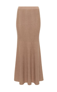Manni Knit Maxi Skirt in Camel Cashmere