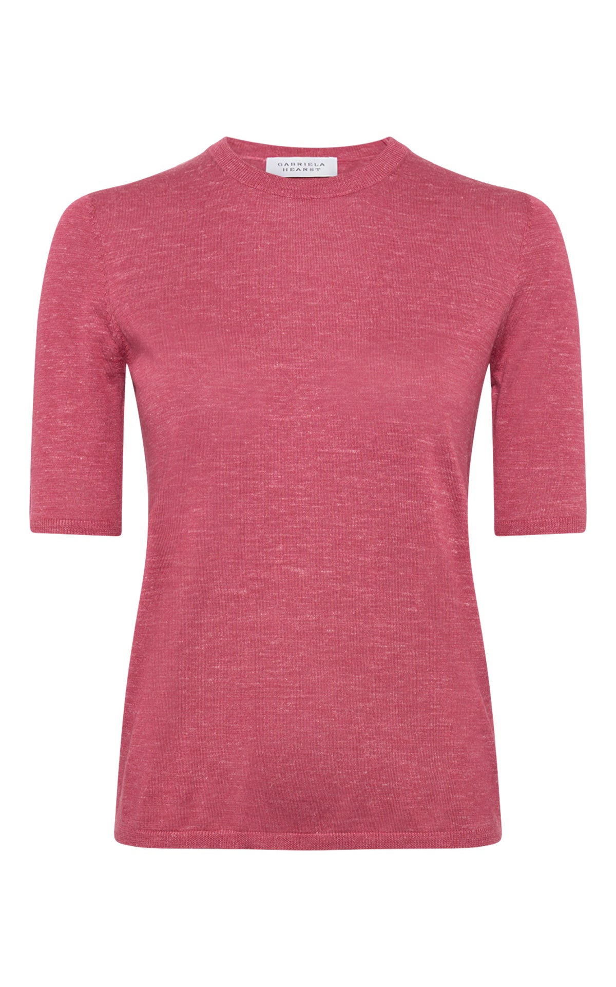 Chryse Knit T-Shirt in Fuchsia Cashmere Silk with Hemp