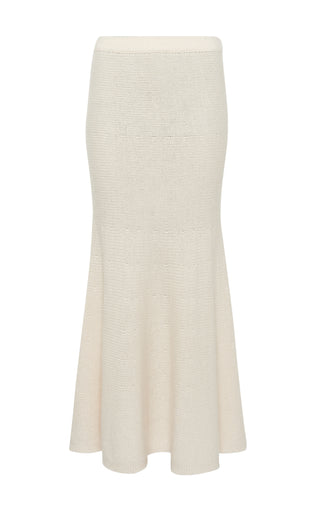 Ivory Cashmere Knit Maxi Skirt - Front View Flat Lay | Gabriela Hearst