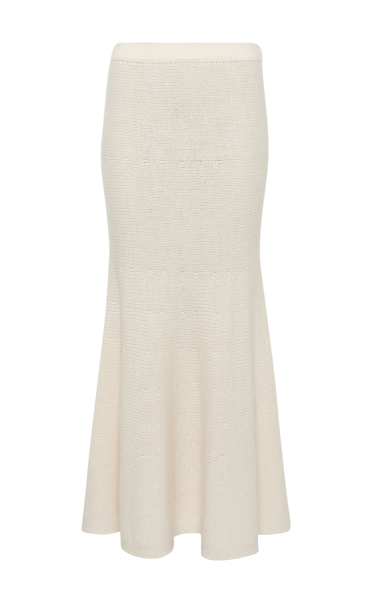 Manni Knit Maxi Skirt in Ivory Cashmere