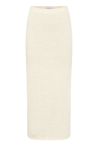 Terranova Knit Maxi Skirt in Off White Mulberry Silk