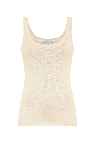 Off White Cashmere Knit Tank Top - Flat Lay | Gabriela Hearst