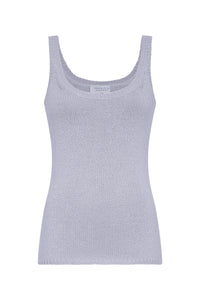 Brigid Knit Tank Top in Light Blue Cashmere