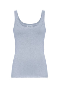 Brigid Knit Tank Top in Light Blue Cashmere