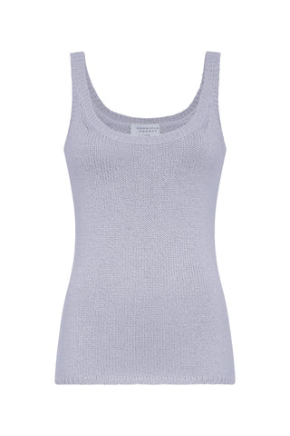 Brigid Knit Tank Top in Light Blue Cashmere
