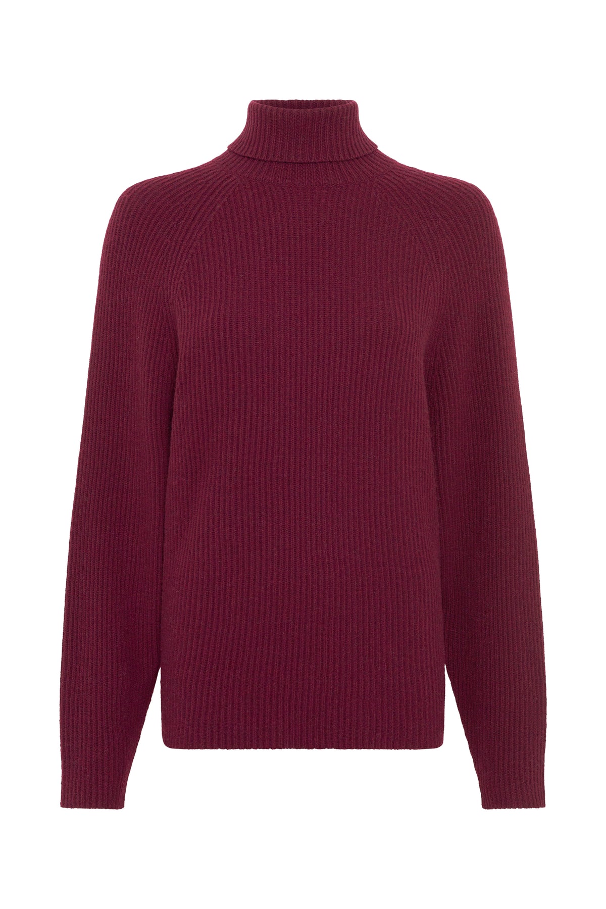 Wigman Knit Turtleneck Sweater in Bordeaux Cashmere