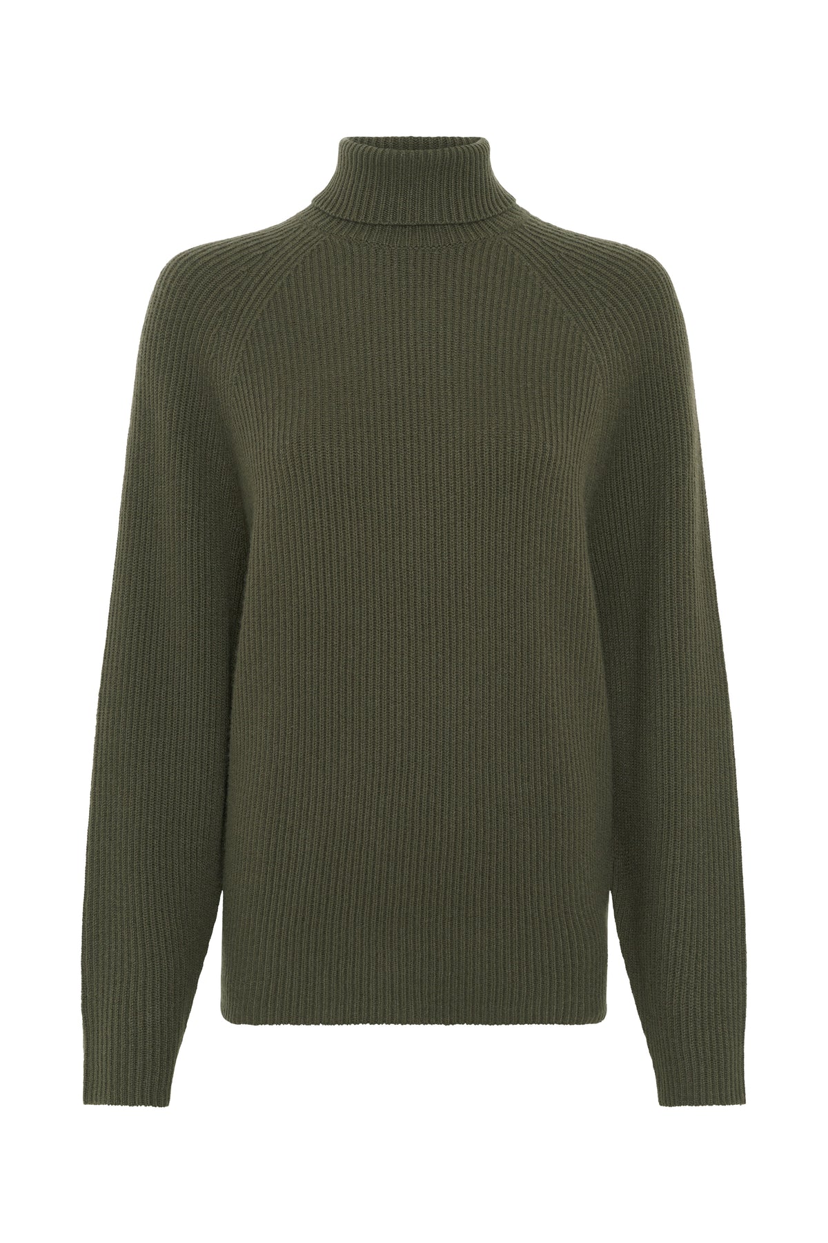 Wigman Knit Turtleneck Sweater in Olive Cashmere