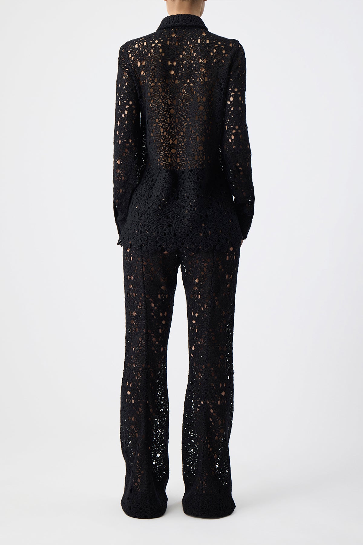 Heath Shirt in Black Cashmere Lace