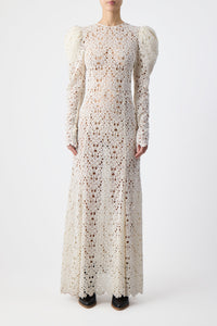 Lana Dress in Ivory Cashmere Lace