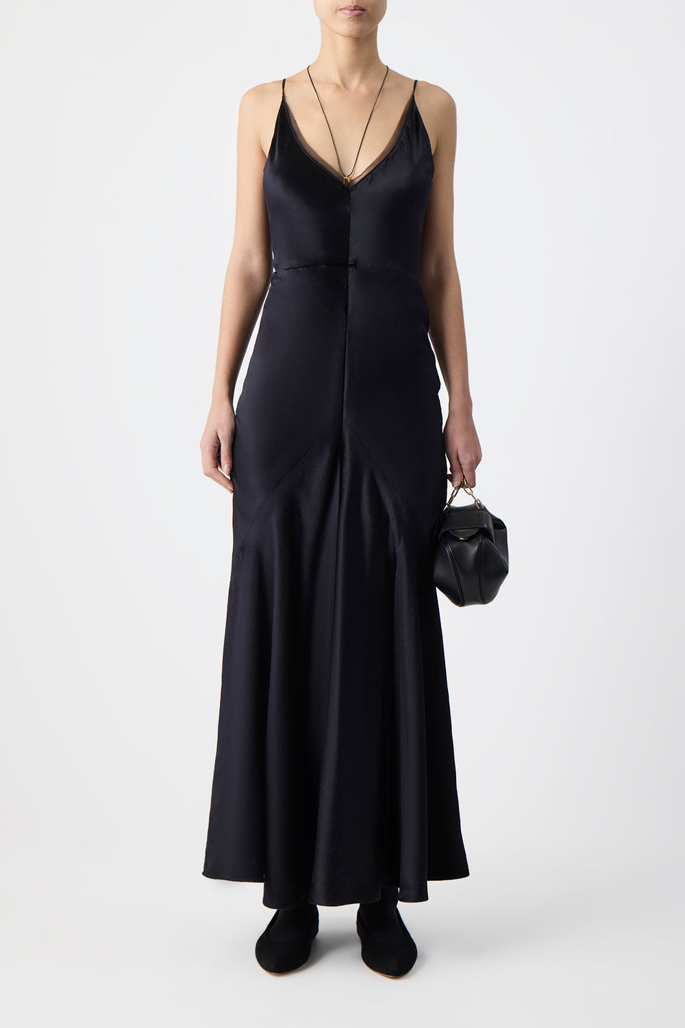 Brigita Slip Maxi Dress in Black Silk Velvet – Gabriela Hearst
