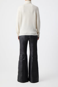 Wigman Knit Turtleneck Sweater in Ivory Cashmere