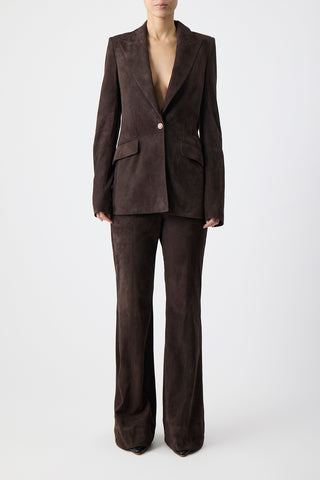 Rhein Pant in Dark Chocolate Suede