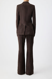 Rhein Pant in Dark Chocolate Suede