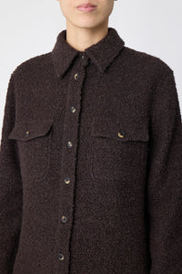 John Austin Shirt in Chocolate Recycled Cashmere Boucle